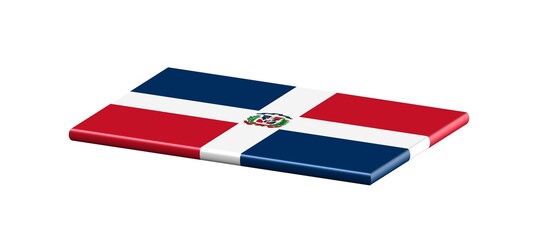 3D FLAT THIN NATIONAL FLAG WIHT CURVED EDGE : Dominican Republic