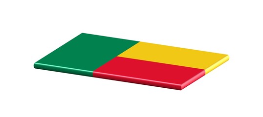 3D FLAT THIN NATIONAL FLAG WIHT CURVED EDGE : Benin
