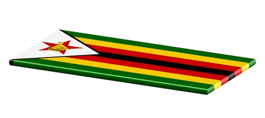 3D FLAT THIN NATIONAL FLAG WIHT CURVED EDGE : Zimbabwe