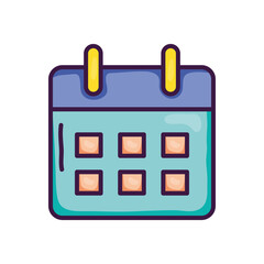 calendar planner icon, line color style