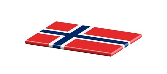 3D FLAT THIN NATIONAL FLAG WIHT CURVED EDGE : Norway