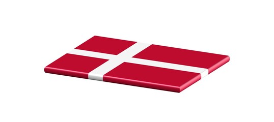 3D FLAT THIN NATIONAL FLAG WIHT CURVED EDGE : Denmark
