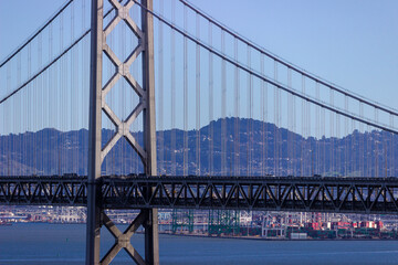 Close up of Bay Bridge in San Francisco