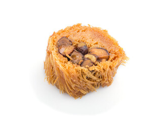 traditional arabic sweets isolated on white background. side view