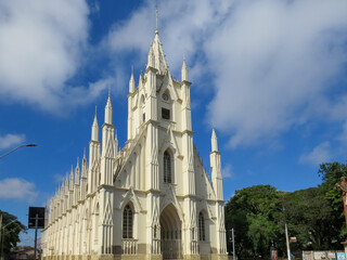 Fototapeta na wymiar São Paulo, Brazil - June 7, 2020: Sanctuary of Santa Terezinha, the largest church in Taubaté.