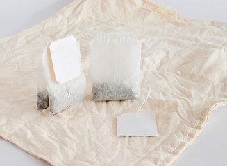 Obraz premium Tea bags are small bag of dried tea