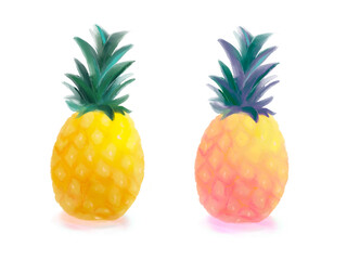 watercolor illustration of fresh pineapple fruit