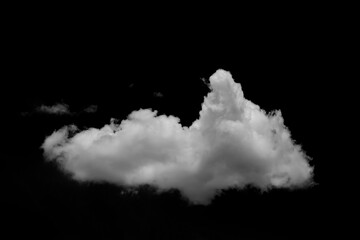 White clouds isolated on black