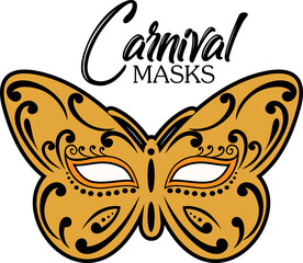 Carnival mask isolated on white background