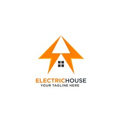 Electricity and house stock vector logo