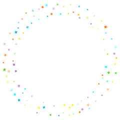 Rainbow Festive Confetti. Carnival Star Falling.