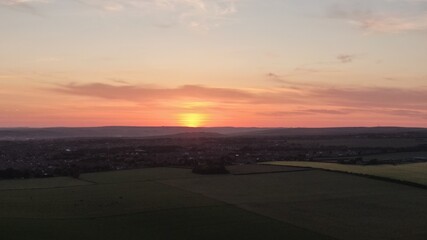 sunset in the city