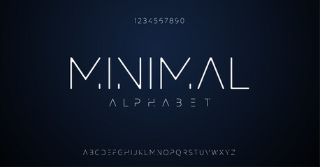 Minimal abstract alphabet fonts and numbers. elegant Lettering for fashion and digital thin line abstract font typography. vector illustration © Jerry