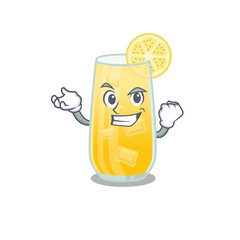 A funny cartoon design concept of screwdriver cocktail with happy face