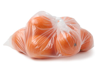 Several tangerines in a package isolated on a white background with clipping paths with and without shadow