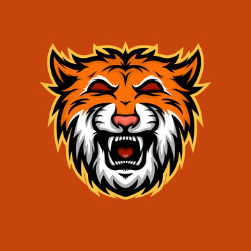orange tiger mascot e-sport logo