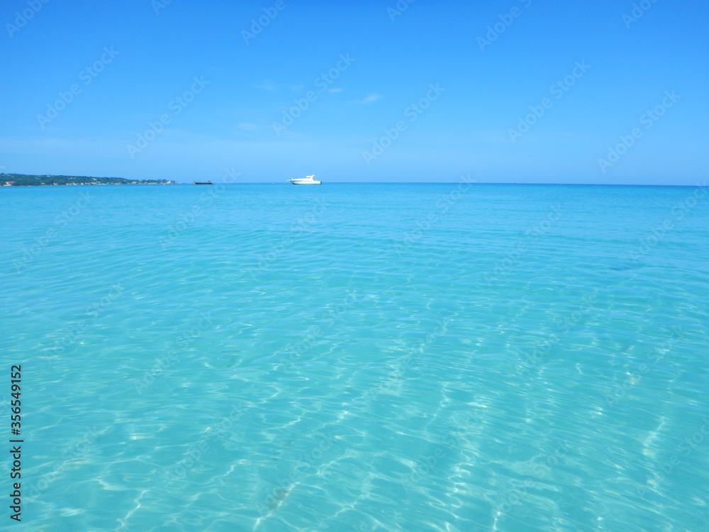 Wall mural yacht in the sea