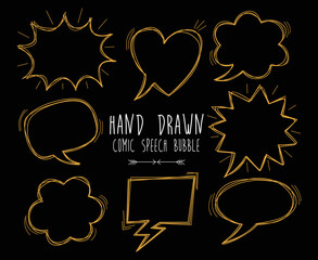 A set of comic speech bubbles and elements 