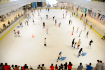 Out of focus Image of People at an Ice Skating Rink