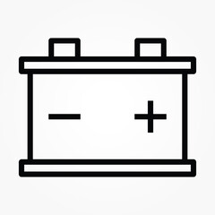 Car Battery icon isolated on white background. Accumulator battery energy power and electricity accumulator battery.