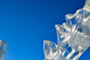 Photo of ice against a clear sky