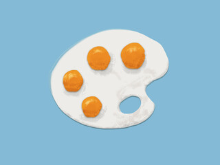 Palette of fried eggs