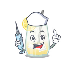 Tom collins cocktail humble nurse mascot design with a syringe