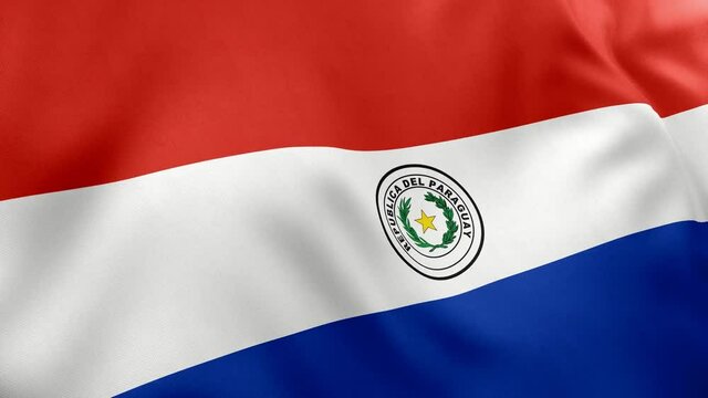A beautiful view of Paraguay flag video. 3d flag waving video. Paraguay flag HD resolution. Paraguay flag Closeup 1080p Full HD video.