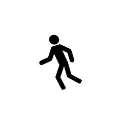 Fototapeta na wymiar Stick man running isolated on white background. Playing sport.