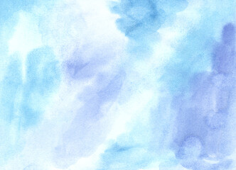 abstract watercolor with smooth transitions of blue background of summer sky