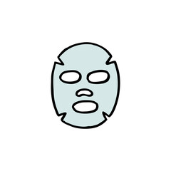 cosmetic face mask doodle icon, vector illustration