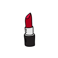 lipstick doodle icon, vector illustration