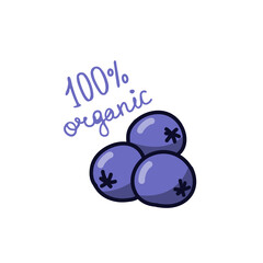 blueberry doodle icon, vector illustration