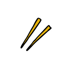 chopsticks doodle icon, vector illustration