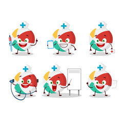 Doctor profession emoticon with beach ball cartoon character