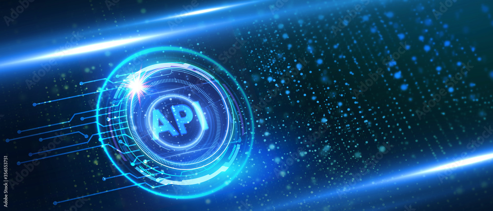 Wall mural api - application programming interface. software development tool. business, modern technology, int