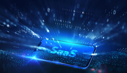 Software as a Service SaaS. Software concept. Business, modern technology, internet and networking concept. 3d illustration.