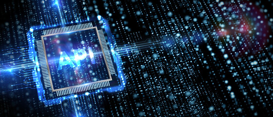 Obraz premium API - Application Programming Interface. Software development tool. Business, modern technology, internet and networking concept.