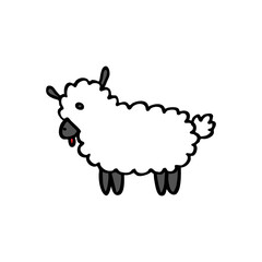sheep doodle icon, vector illustration