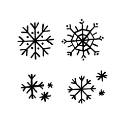Obraz premium snowflakes doodle icon, vector illustration