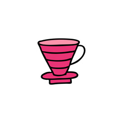 doodle icon. alternative coffee maker. device for brewing coffee