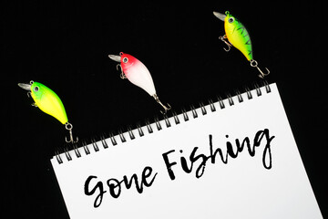 Creative arrangements of wobbler lures. Fishing lure with hooks with 