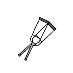 Crutches doodle icon, vector illustration