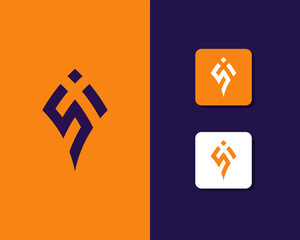 Letters S and I or SI line logo design. Linear minimal stylish emblem. Luxury elegant vector element. Premium business logotype. Graphic alphabet symbol for corporate business identity