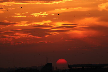 A pleasant sunset at the rooftop