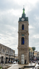 Fototapeta na wymiar Clock tower in Old Jaffa, Tel-Aviv, Israel.