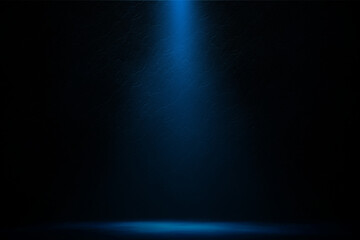 Spotlight blue on concrete wall in room night entertainment background.