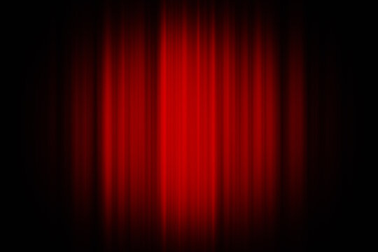 Red Spotlight On Stage Theater Red Curtain Entertainment Background.