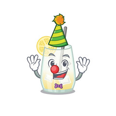 smiley clown tom collins cocktail cartoon character design concept