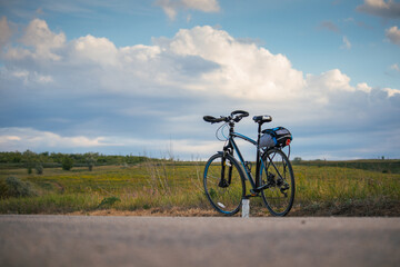 Fototapeta na wymiar mountain bike on a road